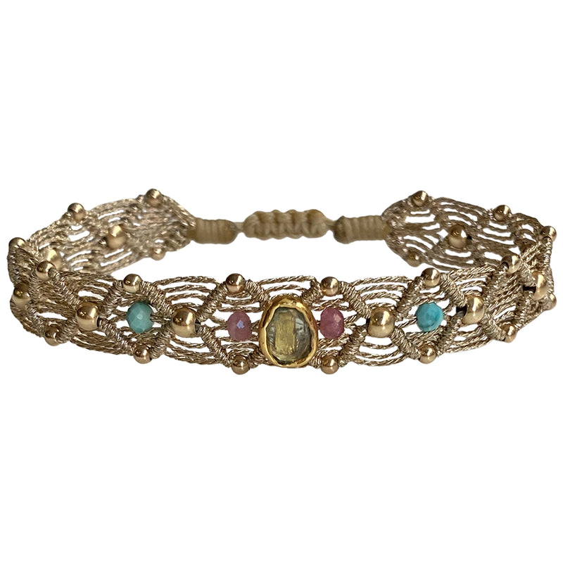 STONEWEB HANDMADE BRACELET FEATURING GREEN TOURMALINE STONE