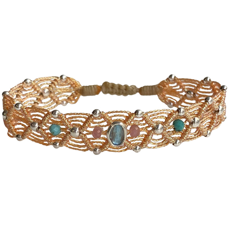 STONEWEB HANDMADE BRACELET FEATURING AQUAMARINE STONE