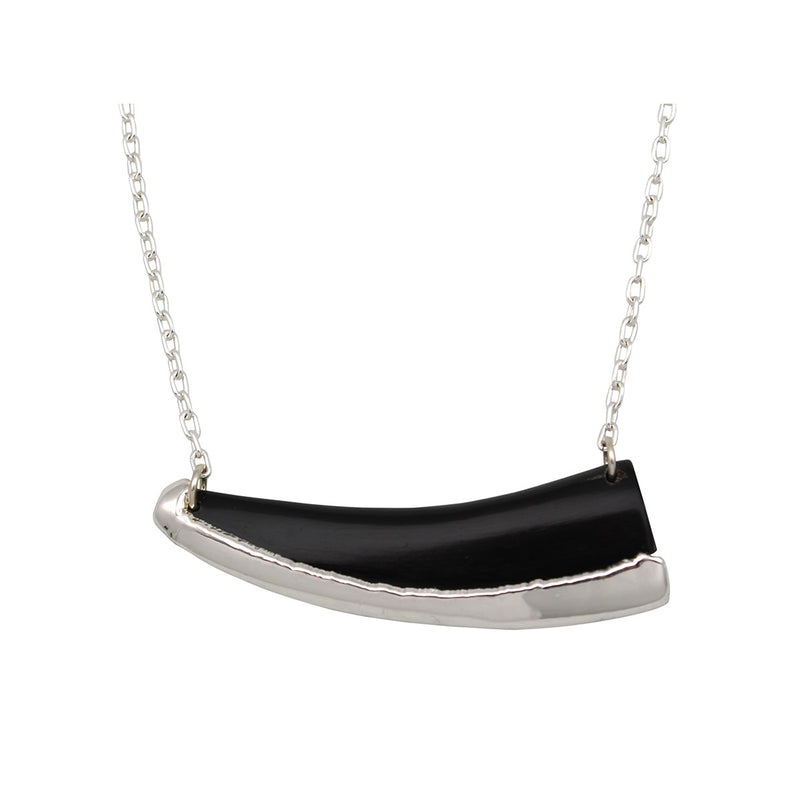 SIDAL BLACK HORN SMALL PENDANT SILVER