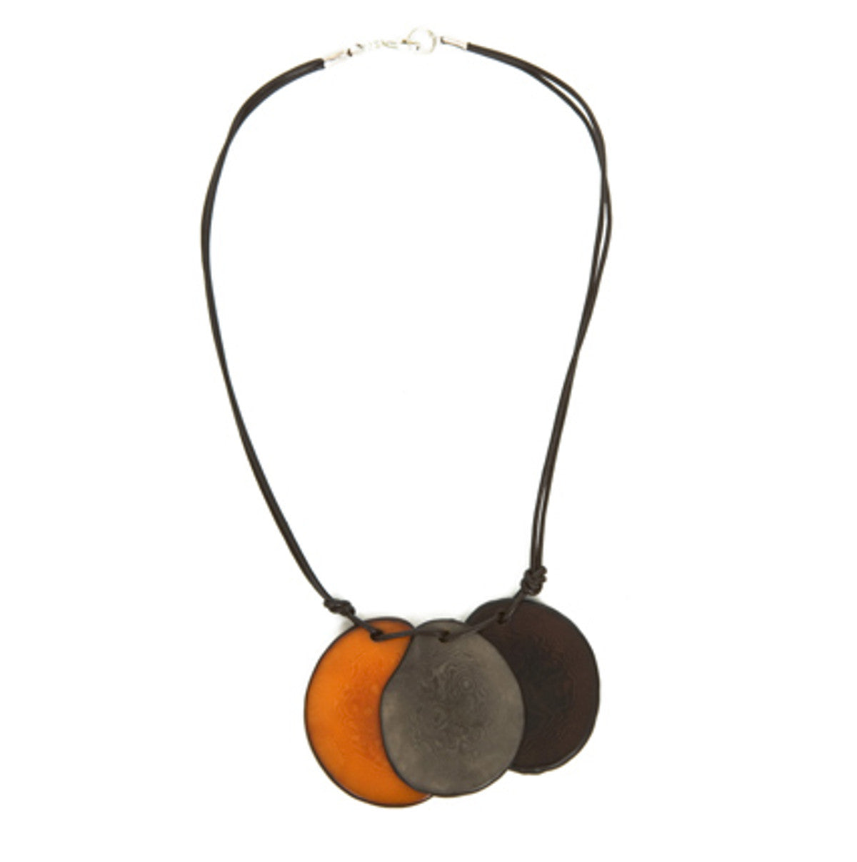 Brown and Orange Vegetable Ivory Necklace