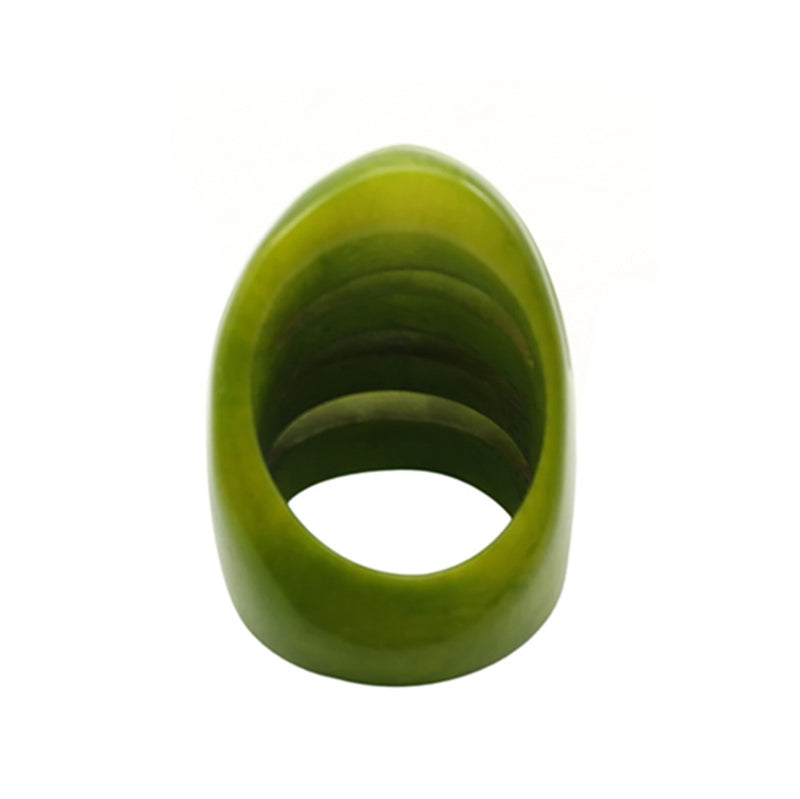 Sydney Statement Vegetable Ivory Ring in Lime Green