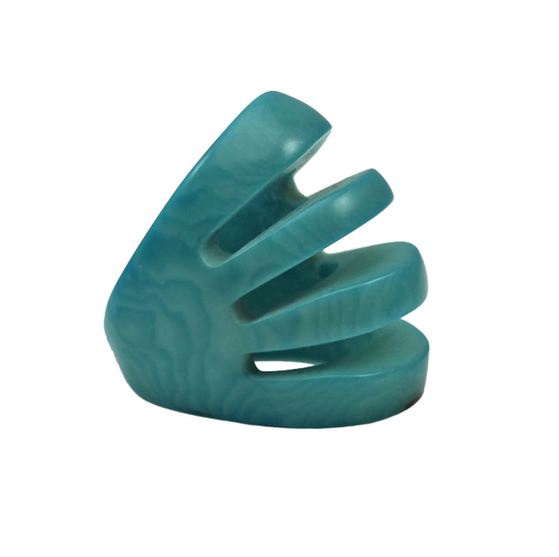 Sydney Statement Vegetable Ivory Ring in Sky Blue