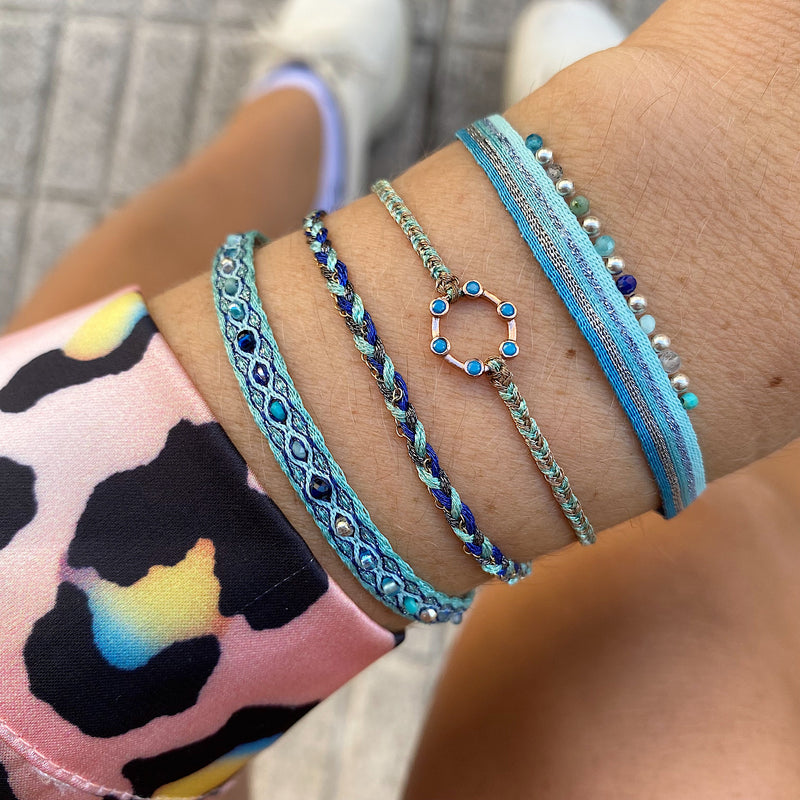 HANDMADE CHIC BRACELET IN BLUE AND SILVER